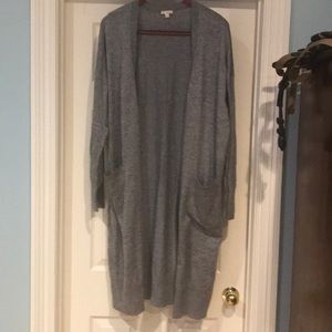 Long gray cardigan